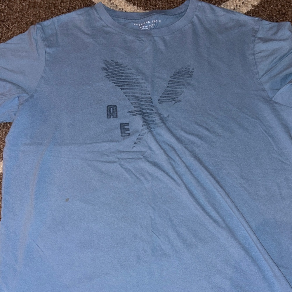 American Eagle Outfitters Sky Blue Graphic Tee